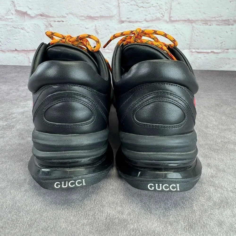 Gucci Men’s Run Leather Black Sneakers 9
